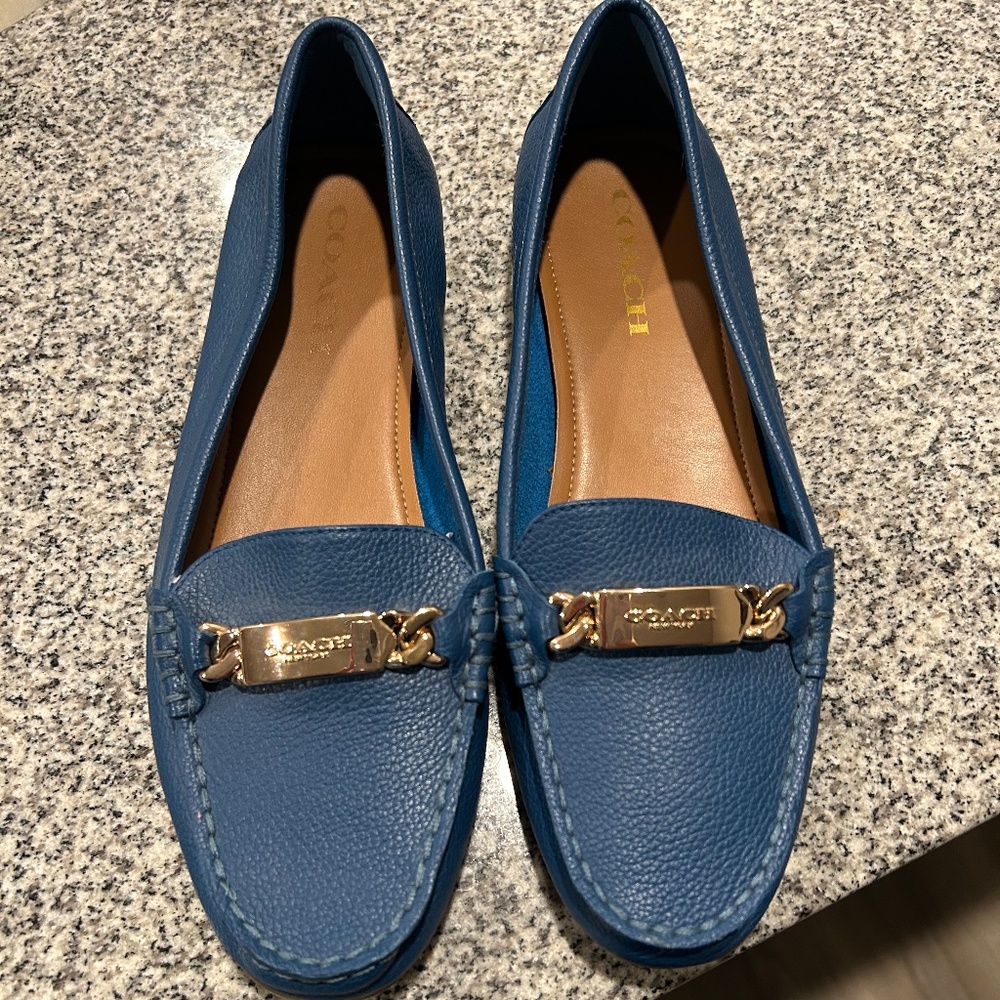 Coach Olive Leather Loafers Gold Hardware SKU 80009354/H16 New